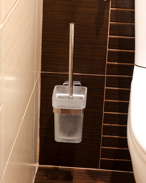 Kapitan Quattro Wall Mounted Toilet Brush and Glass Holder 37 cm/14.57 inches - bath-accessories.co.uk
