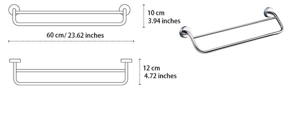 Kapian Double Towel Bar Rail - bath-accessories.co.uk