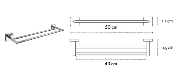 Kapitan Quattro Double Towel Rail - bath-accessories.co.uk