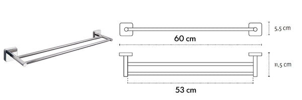 Kapitan Quattro Double Towel Rail - bath-accessories.co.uk