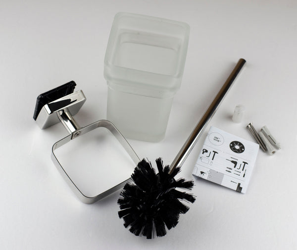 Kapitan Quattro Wall Mounted Toilet Brush and Glass Holder 37 cm/14.57 inches - bath-accessories.co.uk
