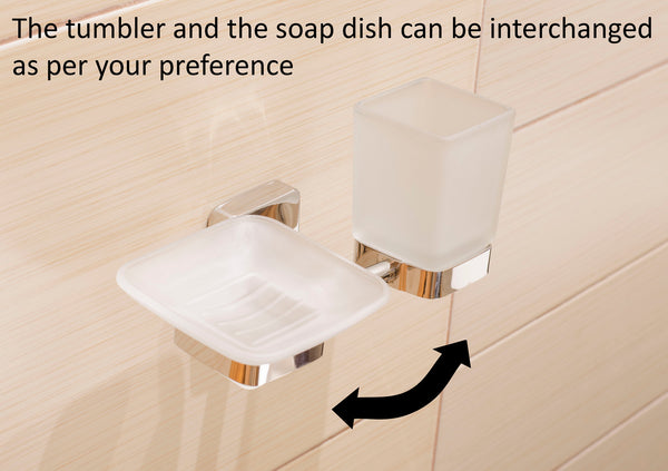 Kapitan Quattro Soap Dish and Tumbler with Holder - bath-accessories.co.uk