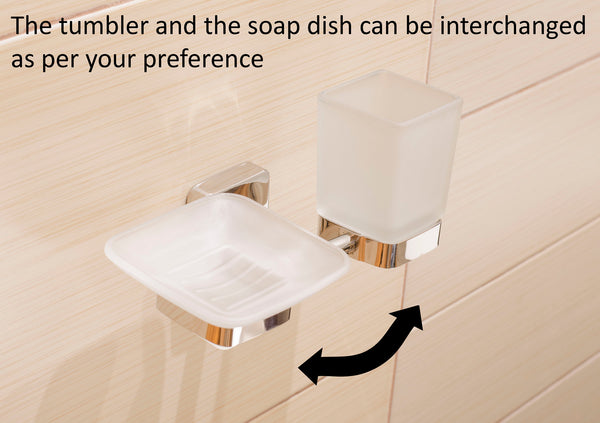 Kapitan Quattro Soap Dish and Tumbler with Holder - bath-accessories.co.uk