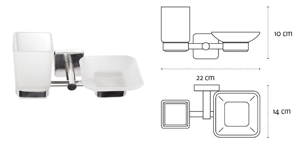 Kapitan Quattro Soap Dish and Tumbler with Holder - bath-accessories.co.uk